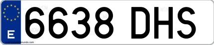 Ejemplo de matrícula española 6638 DHS