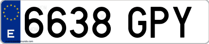 Ejemplo de matrícula de coche ordinaria 6638 GPY