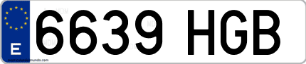 Ejemplo de matrícula de coche ordinaria 6639 HGB