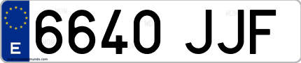 Ejemplo de matrícula de coche ordinaria 6640 JJF