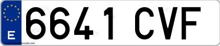 Ejemplo de matrícula española 6641 CVF