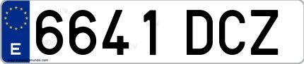 Ejemplo de matrícula española 6641 DCZ