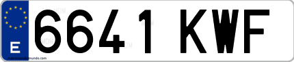 Ejemplo de matrícula de coche ordinaria 6641 KWF