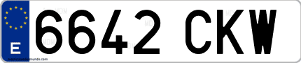 Ejemplo de matrícula de coche ordinaria 6642 CKW