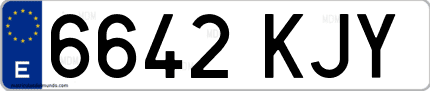Ejemplo de matrícula de coche ordinaria 6642 KJY