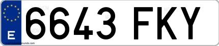 Ejemplo de matrícula española 6643 FKY