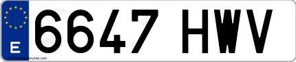 Ejemplo de matrícula española 6647 HWV