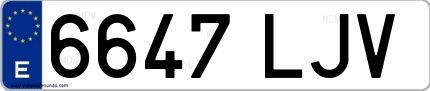 Ejemplo de matrícula española 6647 LJV