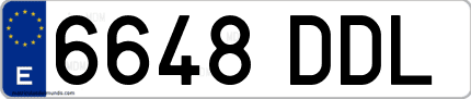 Ejemplo de matrícula de coche ordinaria 6648 DDL