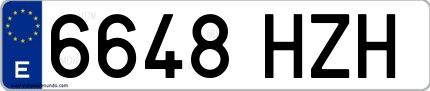 Ejemplo de matrícula española 6648 HZH