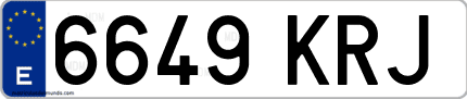 Ejemplo de matrícula de coche ordinaria 6649 KRJ