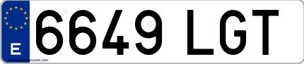 Ejemplo de matrícula española 6649 LGT
