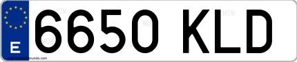Ejemplo de matrícula española 6650 KLD