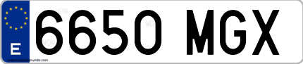 Ejemplo de matrícula de coche ordinaria 6650 MGX