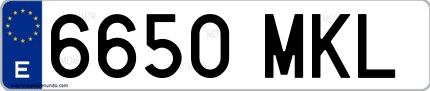 Ejemplo de matrícula española 6650 MKL