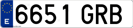 Ejemplo de matrícula de coche ordinaria 6651 GRB