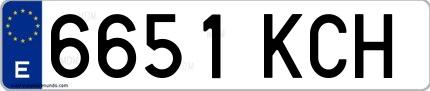 Ejemplo de matrícula española 6651 KCH