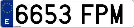 Ejemplo de matrícula española 6653 FPM