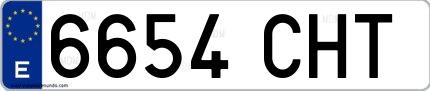 Ejemplo de matrícula española 6654 CHT