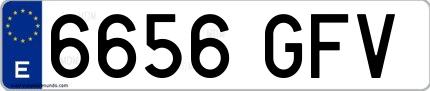 Ejemplo de matrícula española 6656 GFV