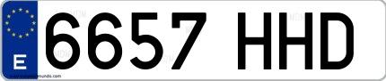 Ejemplo de matrícula española 6657 HHD
