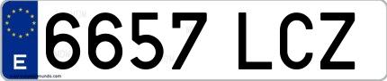 Ejemplo de matrícula española 6657 LCZ