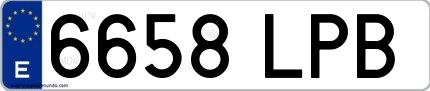 Ejemplo de matrícula española 6658 LPB