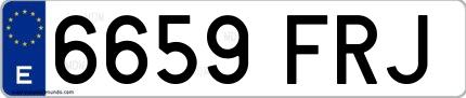 Ejemplo de matrícula española 6659 FRJ