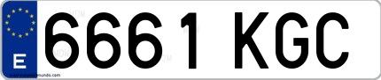 Ejemplo de matrícula española 6661 KGC