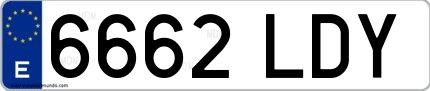 Ejemplo de matrícula española 6662 LDY