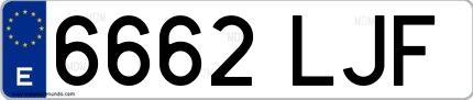 Ejemplo de matrícula española 6662 LJF