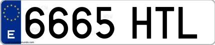 Ejemplo de matrícula española 6665 HTL