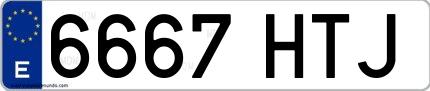 Ejemplo de matrícula española 6667 HTJ
