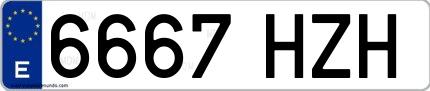 Ejemplo de matrícula española 6667 HZH