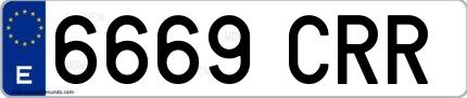 Ejemplo de matrícula española 6669 CRR