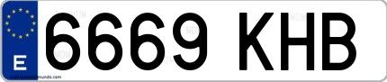Ejemplo de matrícula española 6669 KHB