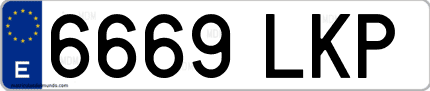 Ejemplo de matrícula de coche ordinaria 6669 LKP