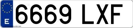 Ejemplo de matrícula española 6669 LXF