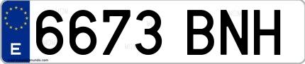 Ejemplo de matrícula española 6673 BNH
