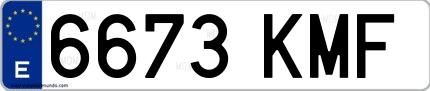 Ejemplo de matrícula española 6673 KMF