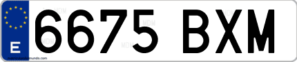 Ejemplo de matrícula de coche ordinaria 6675 BXM