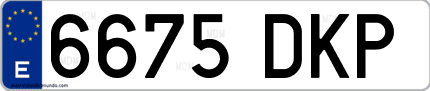 Ejemplo de matrícula de coche ordinaria 6675 DKP