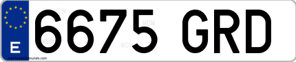 Ejemplo de matrícula de coche ordinaria 6675 GRD