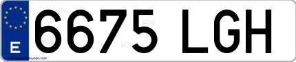 Ejemplo de matrícula española 6675 LGH