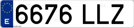 Ejemplo de matrícula española 6676 LLZ