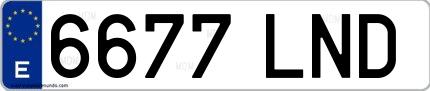 Ejemplo de matrícula española 6677 LND