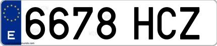 Ejemplo de matrícula española 6678 HCZ
