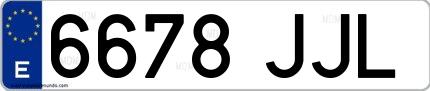 Ejemplo de matrícula española 6678 JJL