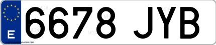 Ejemplo de matrícula española 6678 JYB
