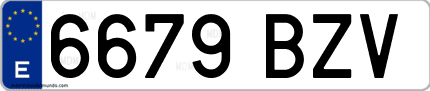Ejemplo de matrícula de coche ordinaria 6679 BZV